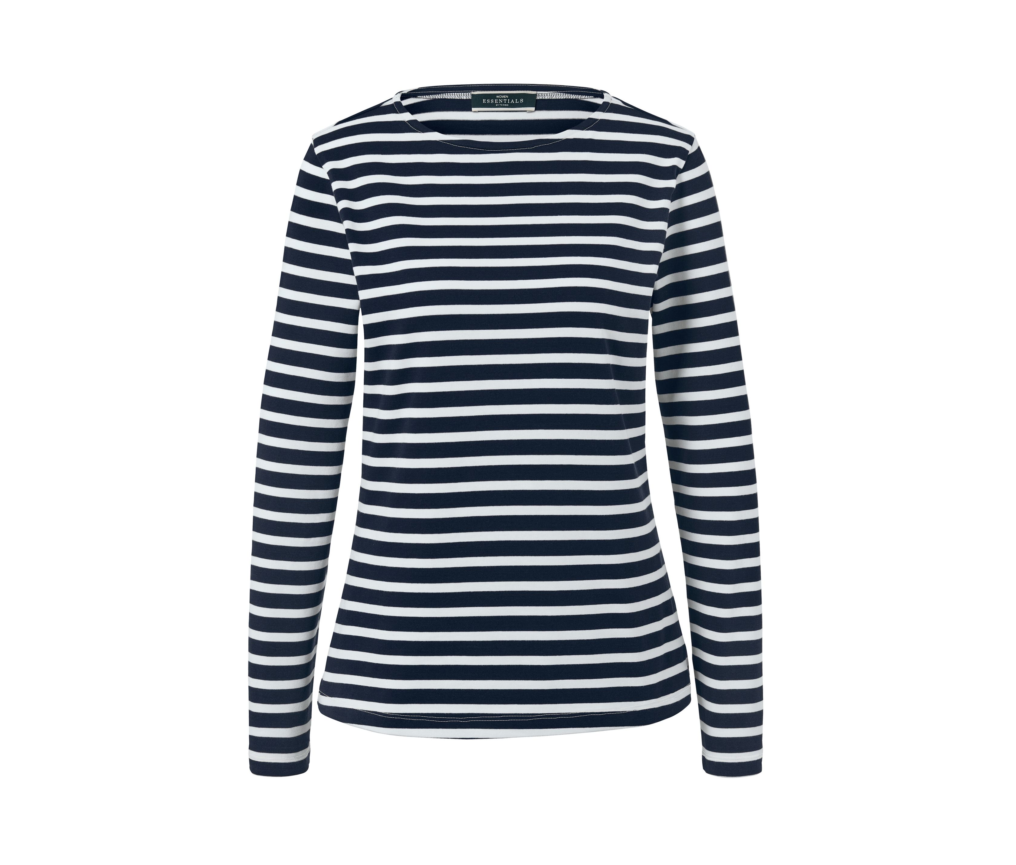 Tchibo - Gestreiftes Langarmshirt - Damen - Gr. S - weiß/gestreift