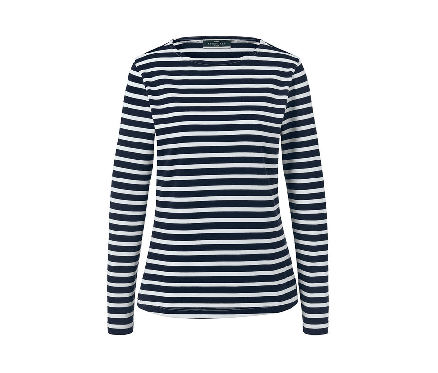 Gestreiftes Langarmshirt, blau.