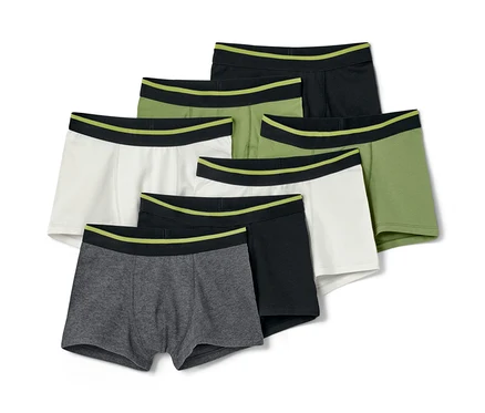 Sieben grüne Slipboxer.