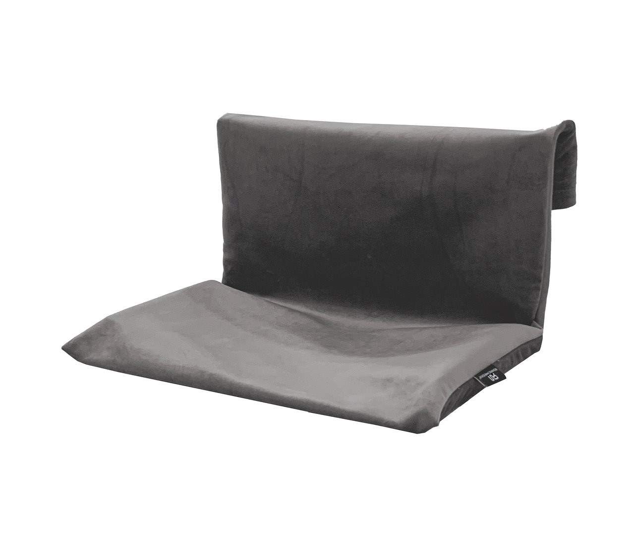 Eine graue Samt-Katzen-Heizkörperliege.