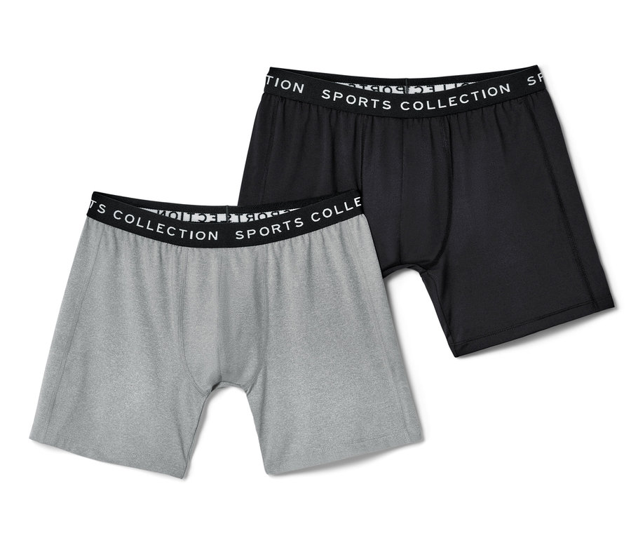 Zwei Sport-Slipboxer, eine grau und eine schwarz.