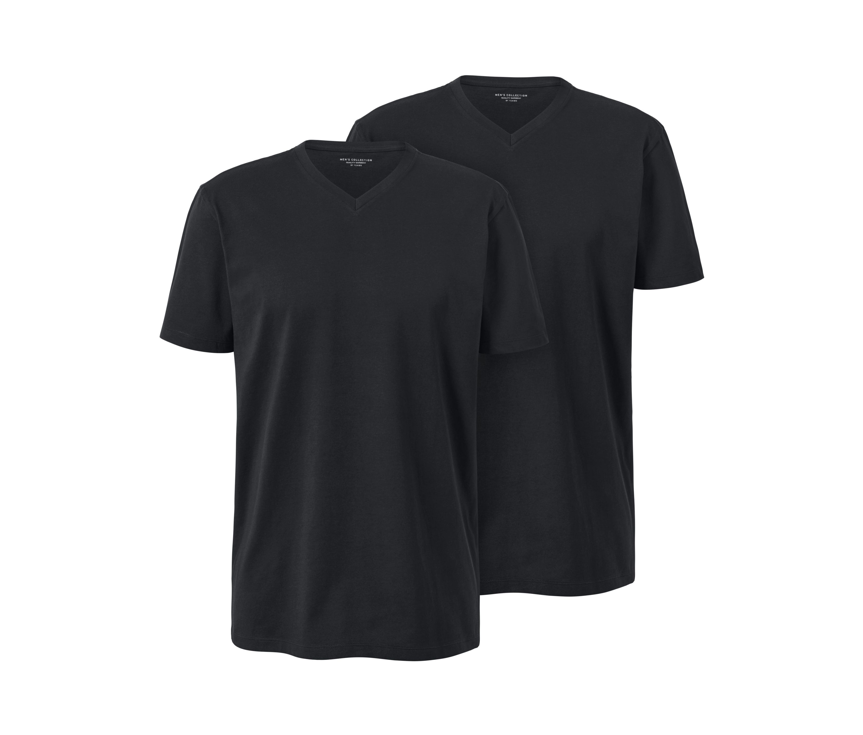 Tchibo - 2 T-Shirts mit V-Ausschnitt - Herren - Gr. 4XL - schwarz