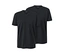 Zwei schwarze T-Shirts mit V-Ausschnitt.