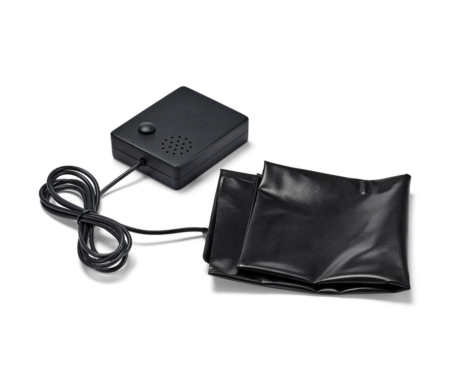 Schwarzer Türmattensensor mit Weihnachtsmusik.