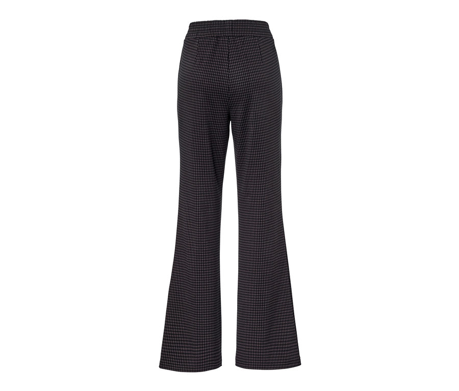 Schwarze Schlupfhose mit Hahnentritt-Jacquard.