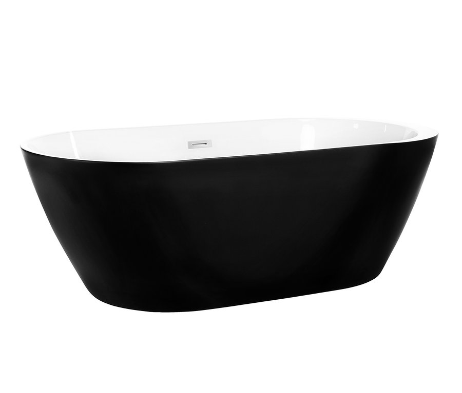 Eine freistehende, schwarz-weiße Badewanne »CODO« von Home Deluxe.