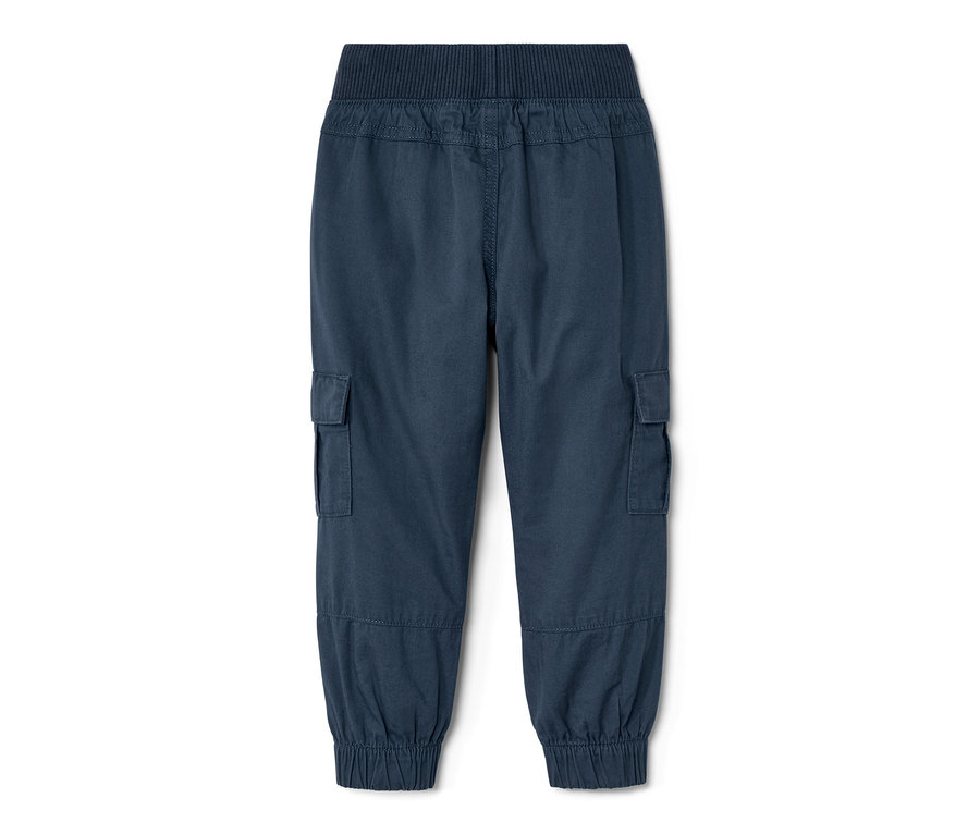 Marineblaue Kinder-Pull-on-Pants – Fit »Anton« mit Cargotaschen.