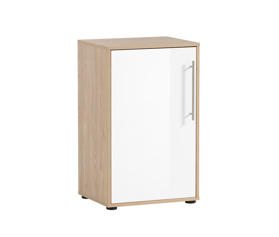 Ein Aktenschrank »Antero« mit einer weißen Tür und einem silbernen Griff.