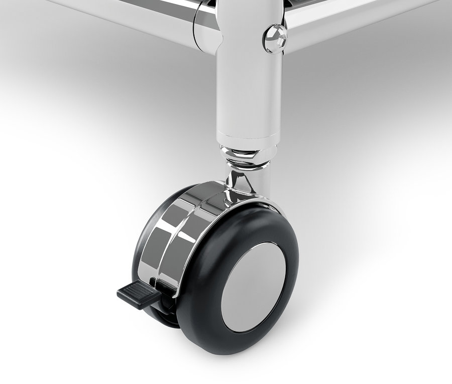 Detailansicht eines grauen Rollcontainers »CN3« aus Metall mit 3 Türen.