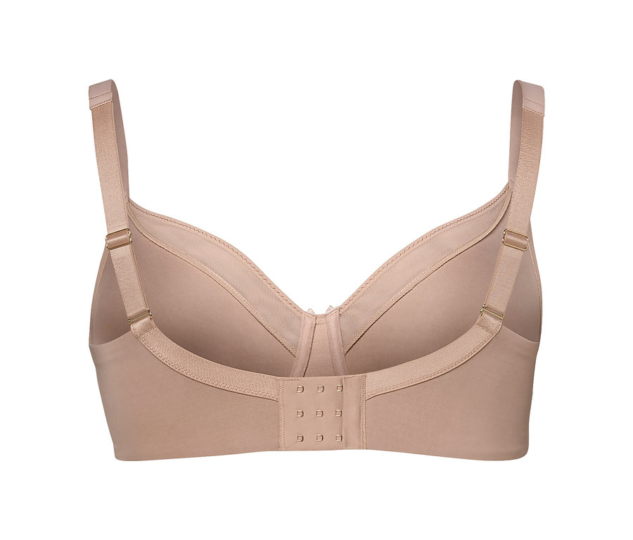 Detailansicht von der Rückseite eines beigen Minimizer-BHs.