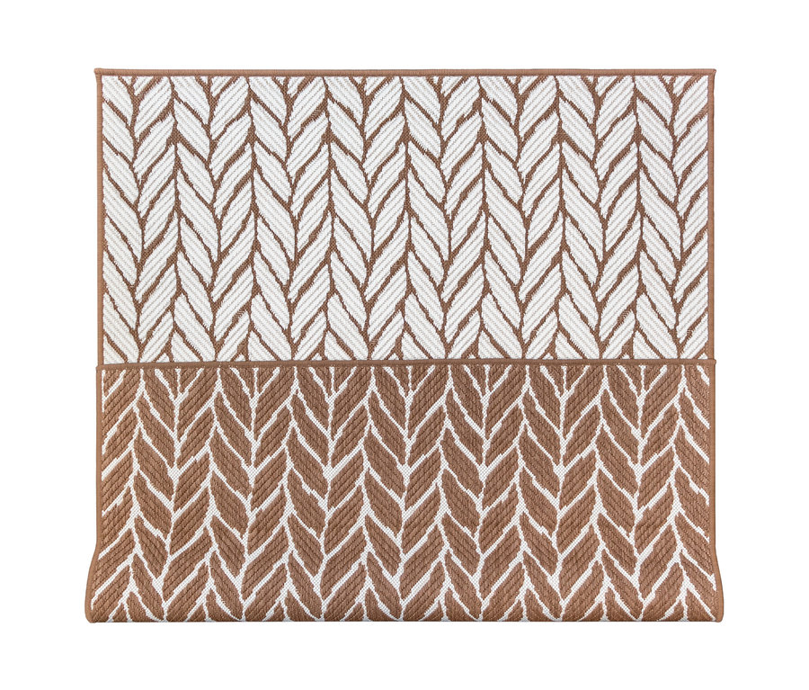 Brauner Outdoor-Wendeteppich »Knitted Joy« mit Strickmuster.