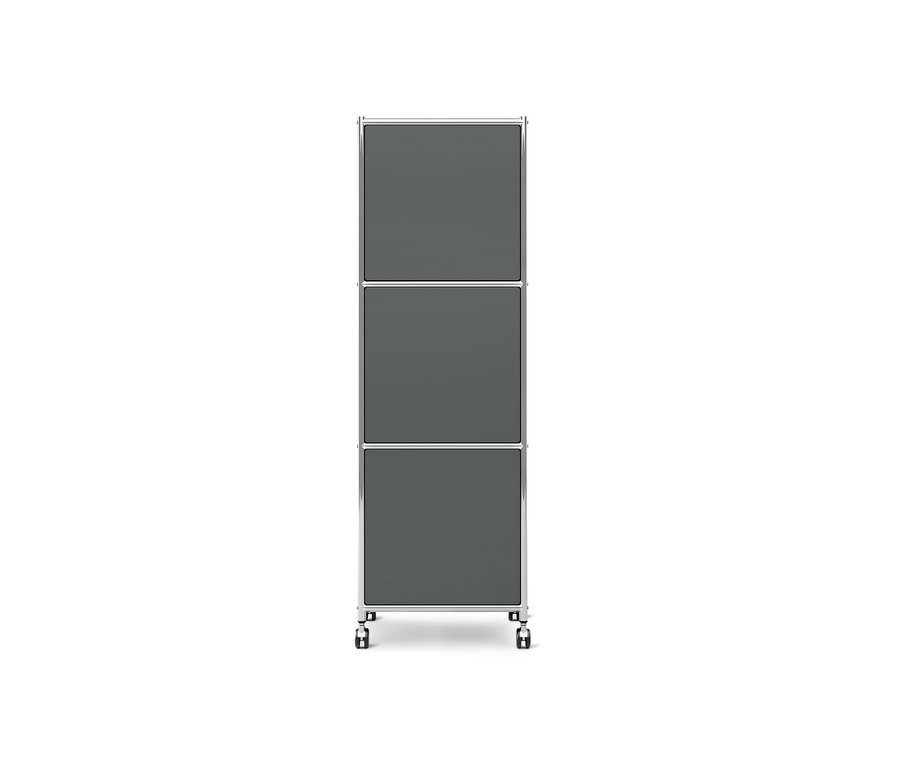 Grauer Rollcontainer Metall »CN3« mit 3 Türen.