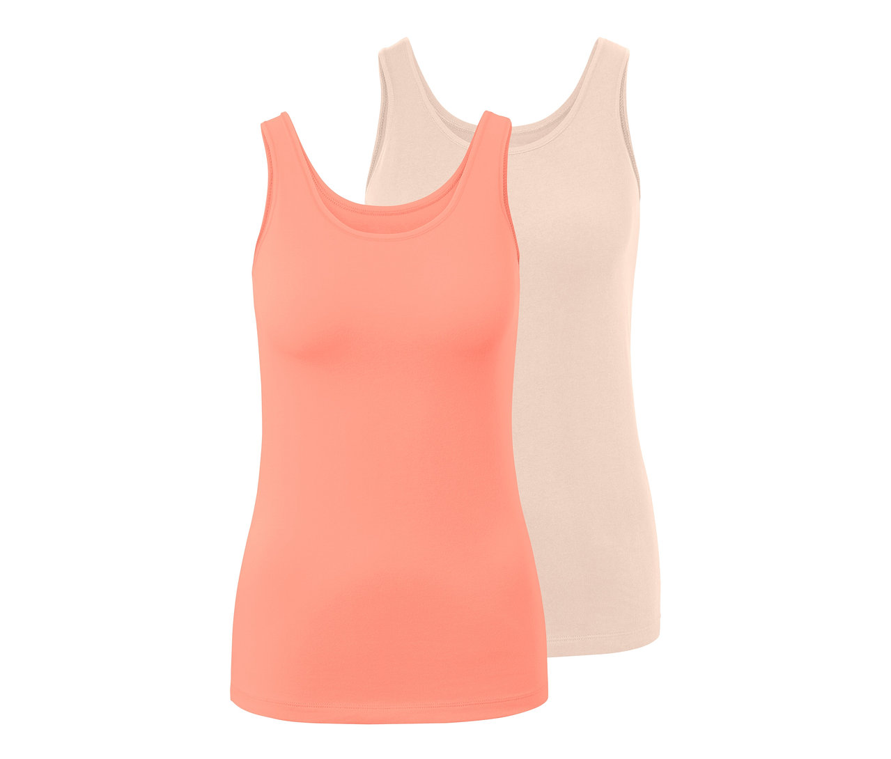 Zwei Hemdchen, eins korallefarben, eins creme.