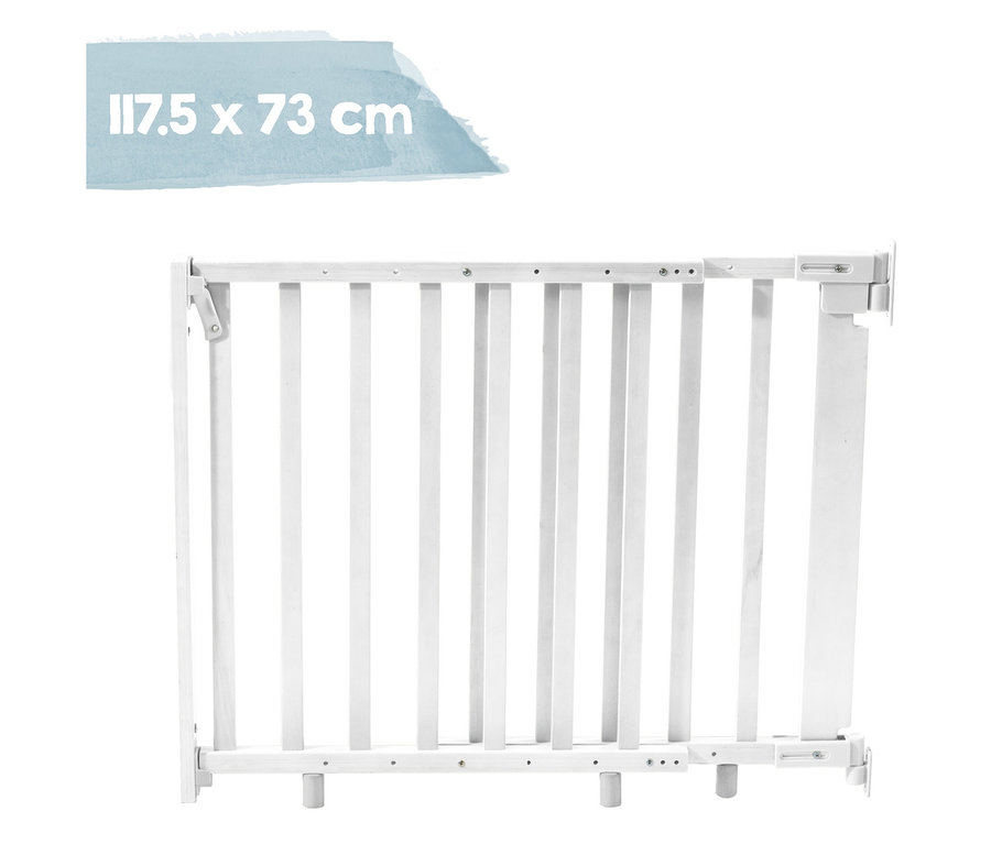 Weißes roba Treppen-Türschutzgitter.