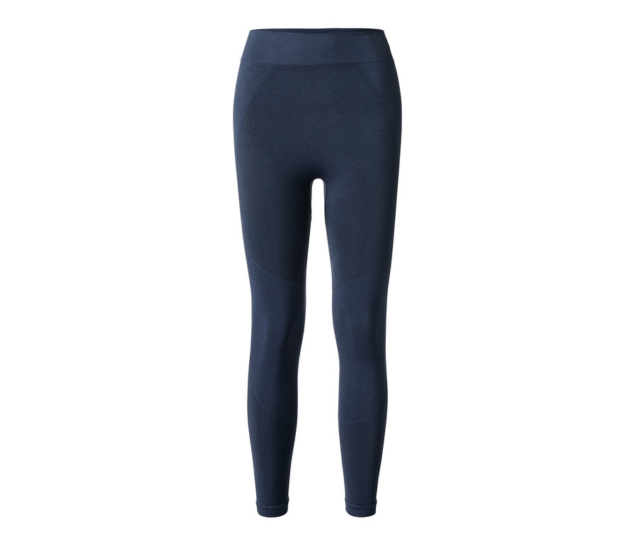Marineblaue 7/8-Seamless-Sporttight vor weissem Hintergrund.