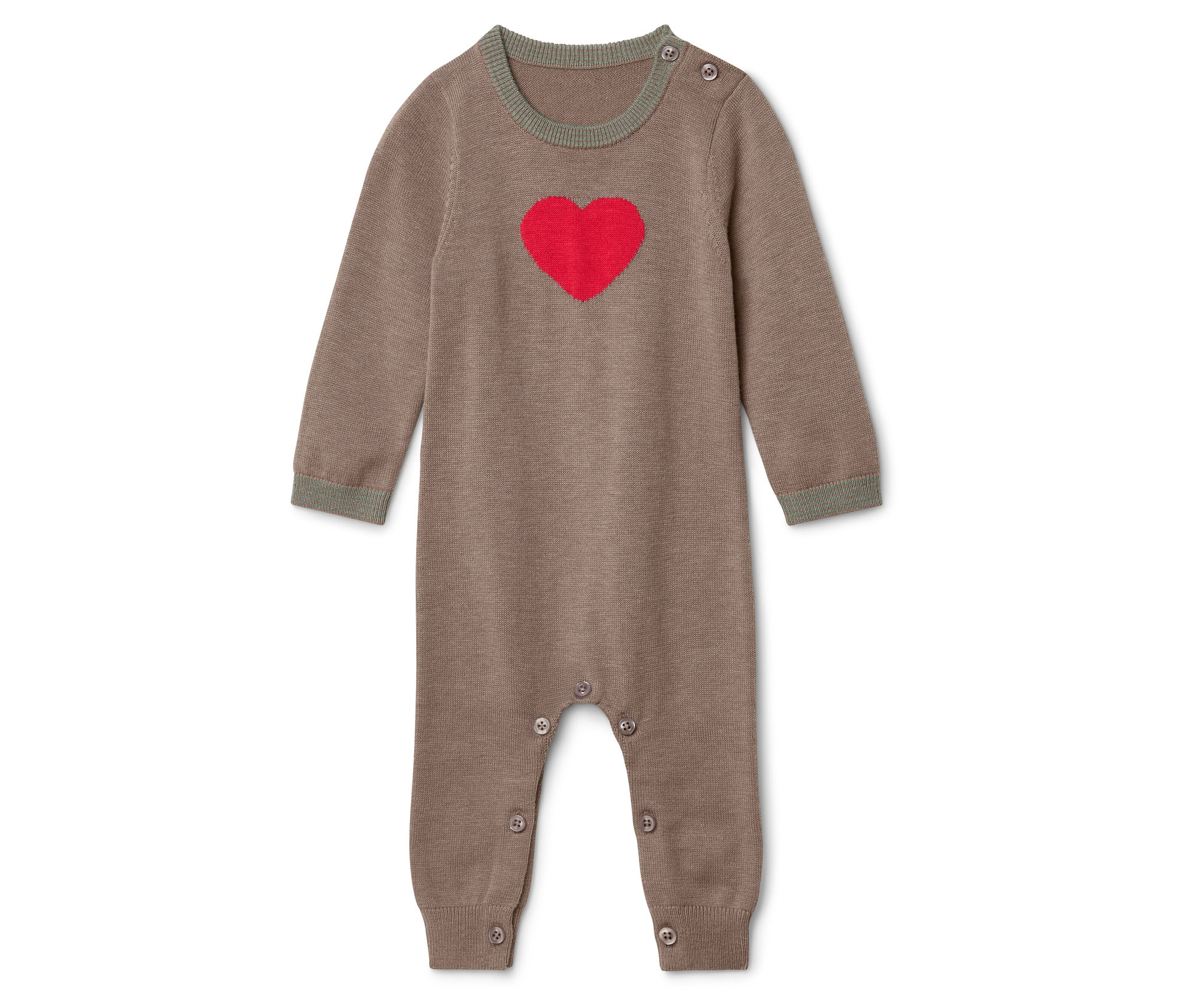 Tchibo - Baby-Einteiler mit Wolle - Gr. 74/80 - taupe