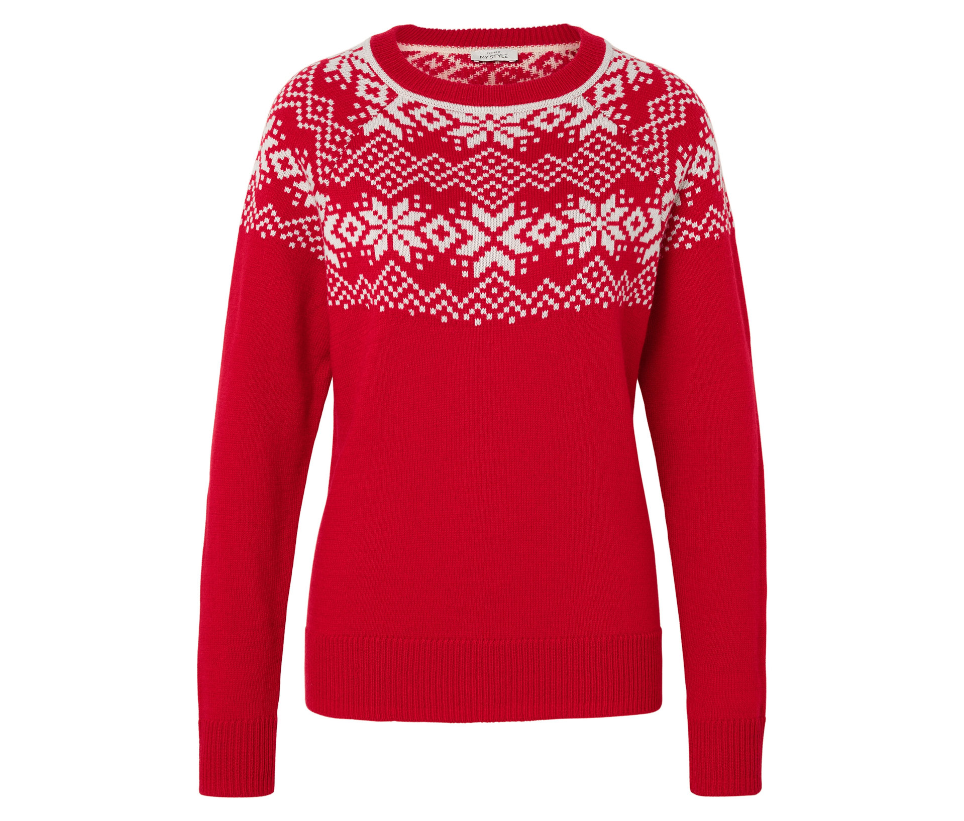 Norweger-Strickpullover - Damen - Gr. XL - creme/jacquard - creme