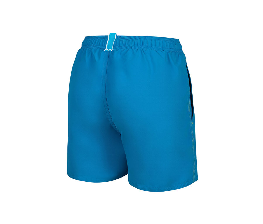 Blaue Arena Kinder-Beach Boxer Solid R Badehose von hinten.