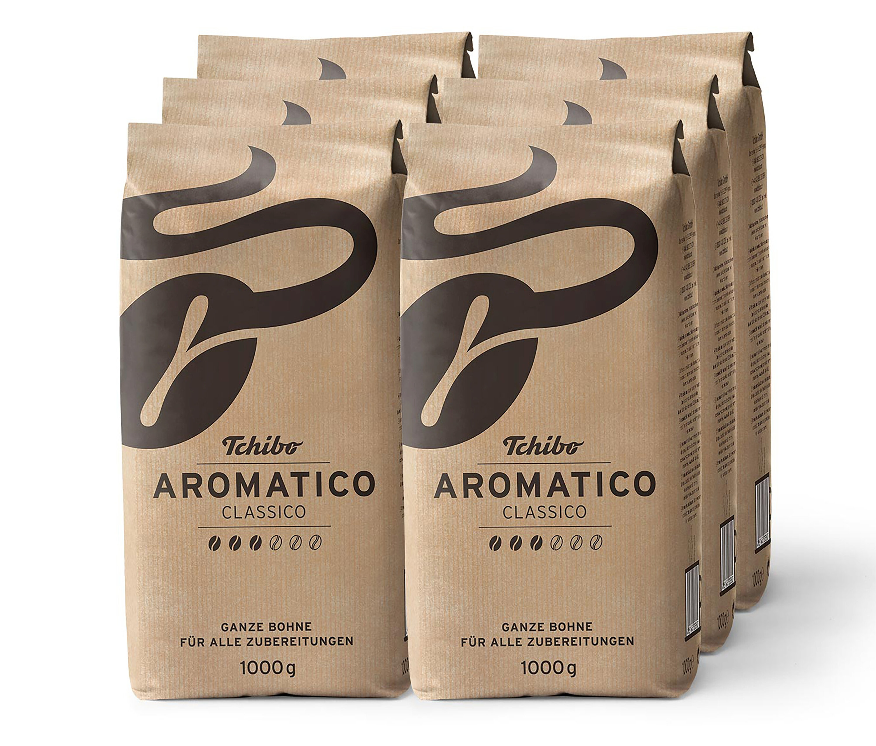 Tchibo - Aromatico Classico - 6 x 1 kg Ganze Bohne - Intensität: 3/6