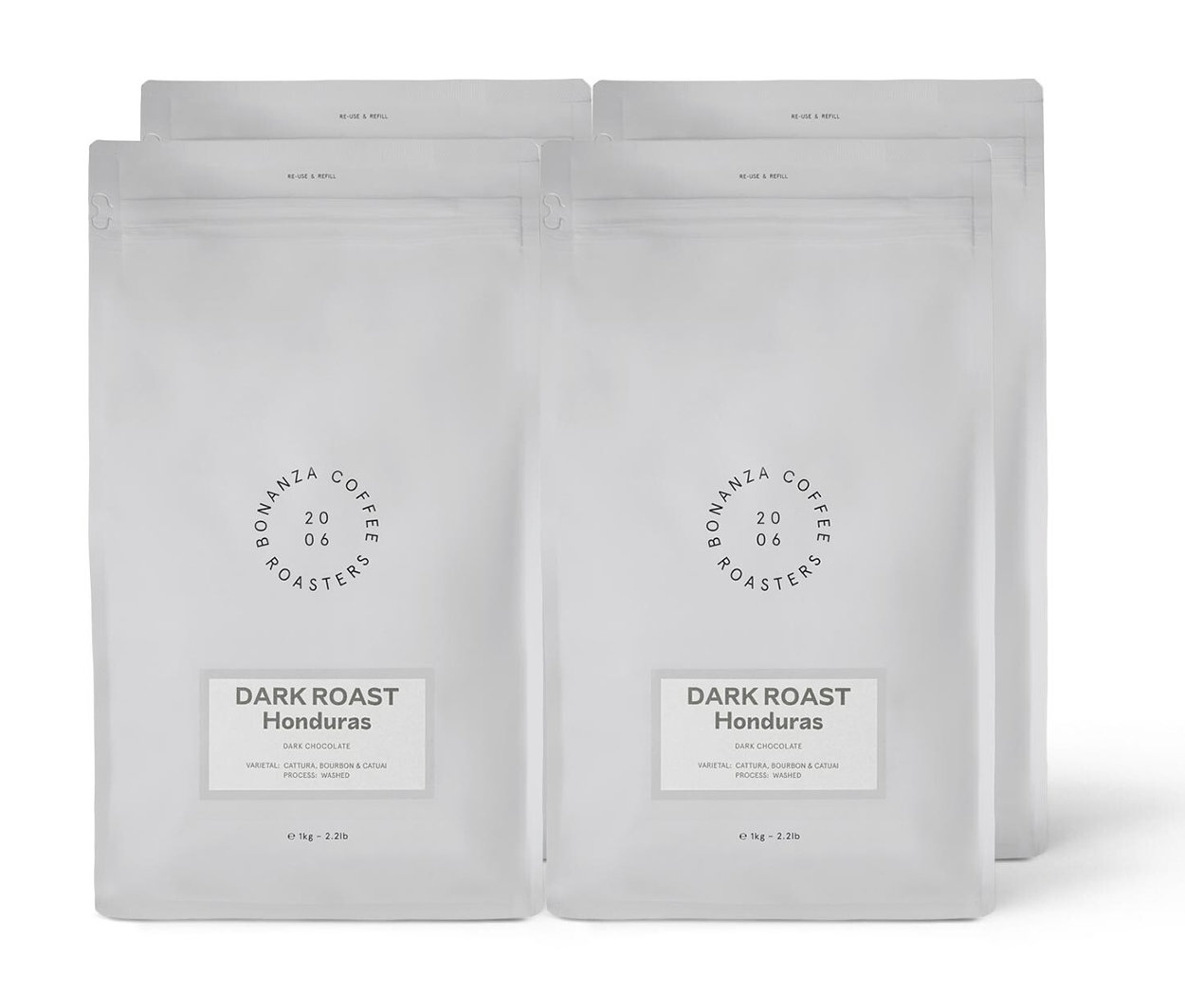 Bonanza Coffee Roasters - Dark Roast Omni-Roast - 4x 1 kg Ganze Bohne - Intensität: 5/6
