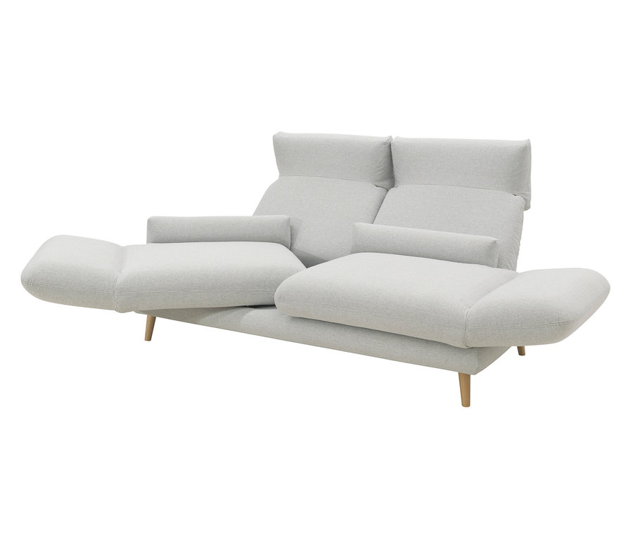 Silbernes, drehbares 2-Sitzer-Sofa DOMO »FuAR«.