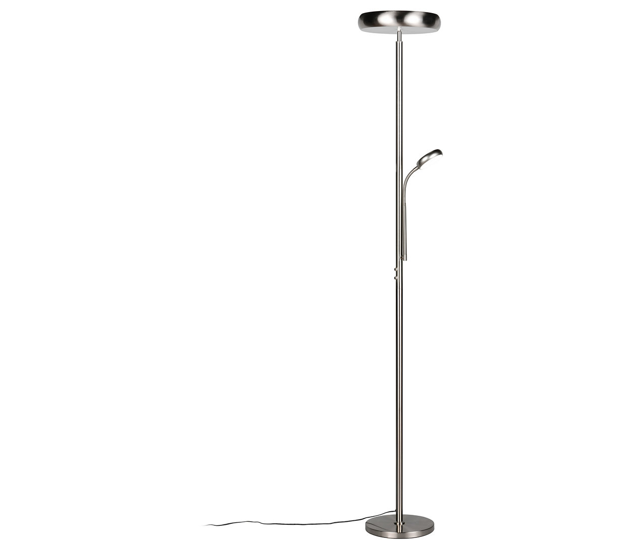 Eine nickelfarbene Trio Stehleuchte »Palermo«.