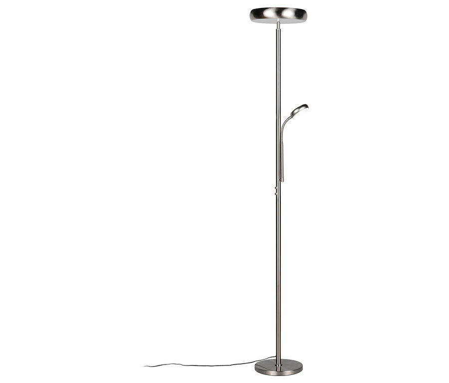 Eine nickelfarbene Trio Stehleuchte »Palermo«.