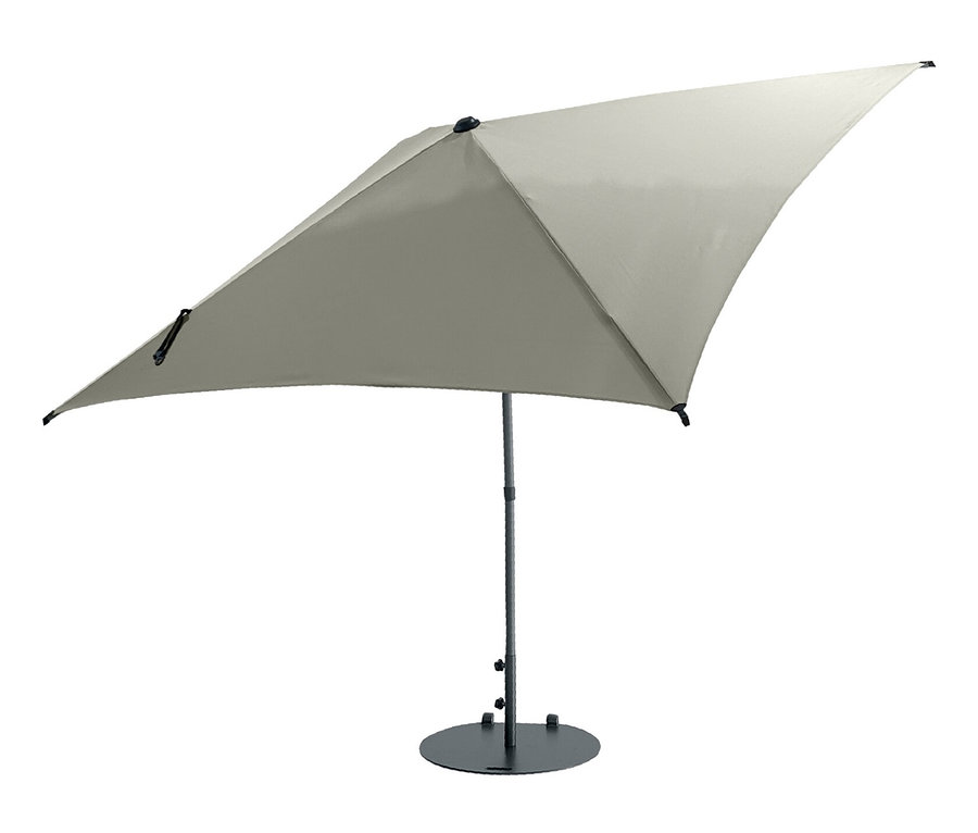 Heller, quadratischer Leco Marktschirm 250 x 250 cm inklusive Abdeckhaube.