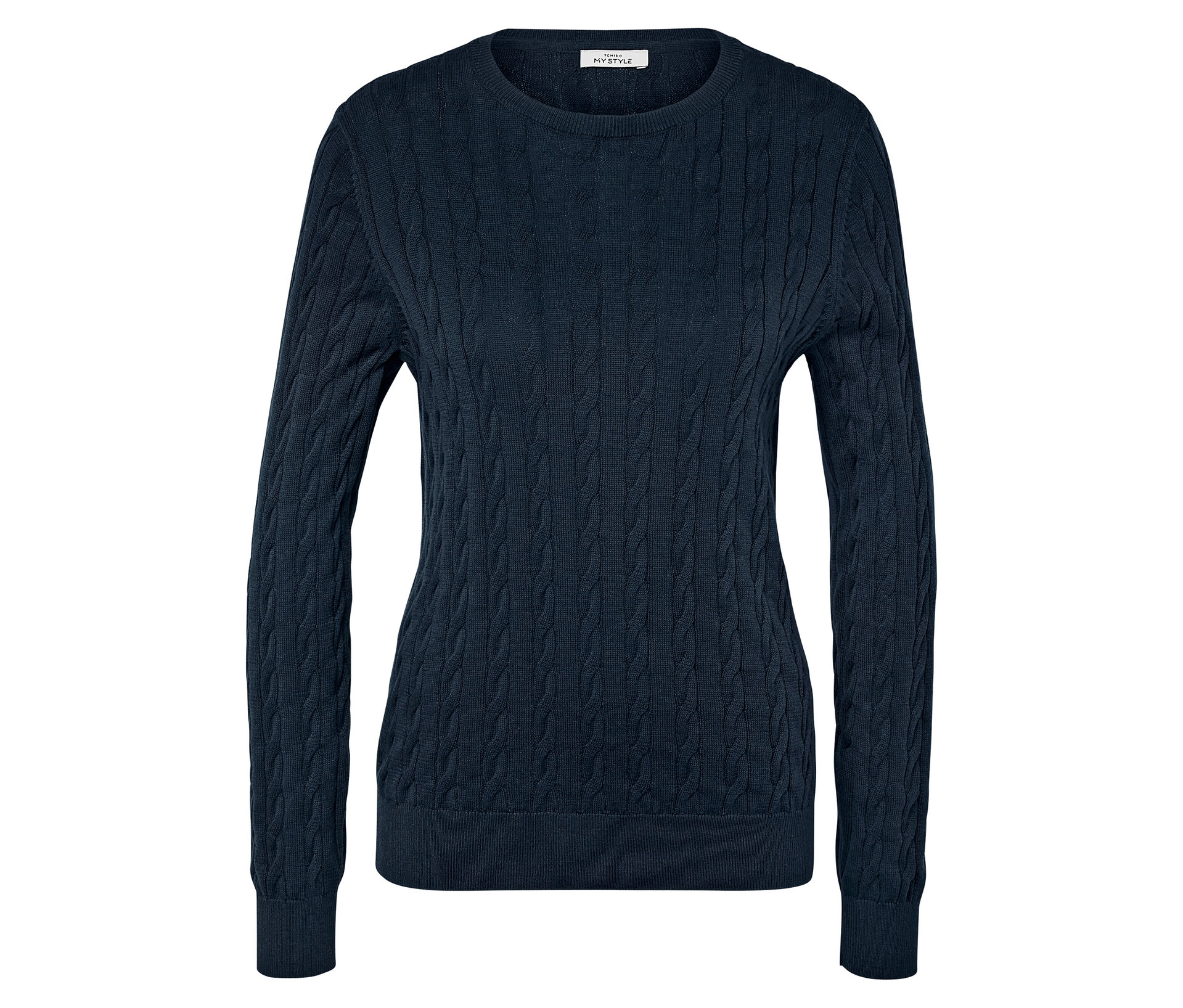 Zopfstrickpullover - Damen - Gr. S - dunkelblau - dunkelblau
