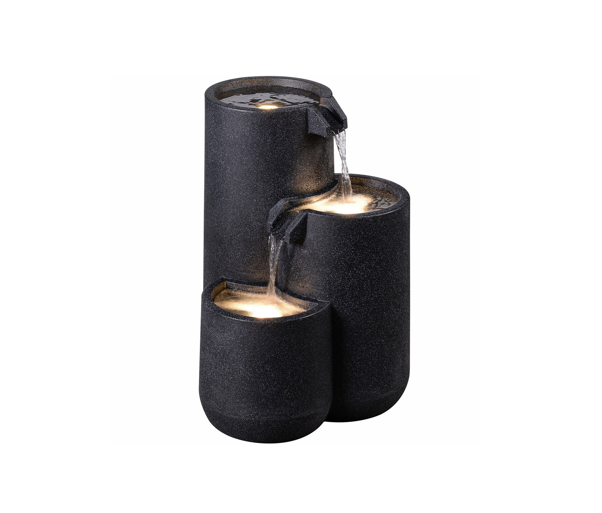 Tchibo - 3-stufiger LED-Gartenbrunnen »Brahma« - 44x42x60,5cm - anthrazit - - Kunststoff