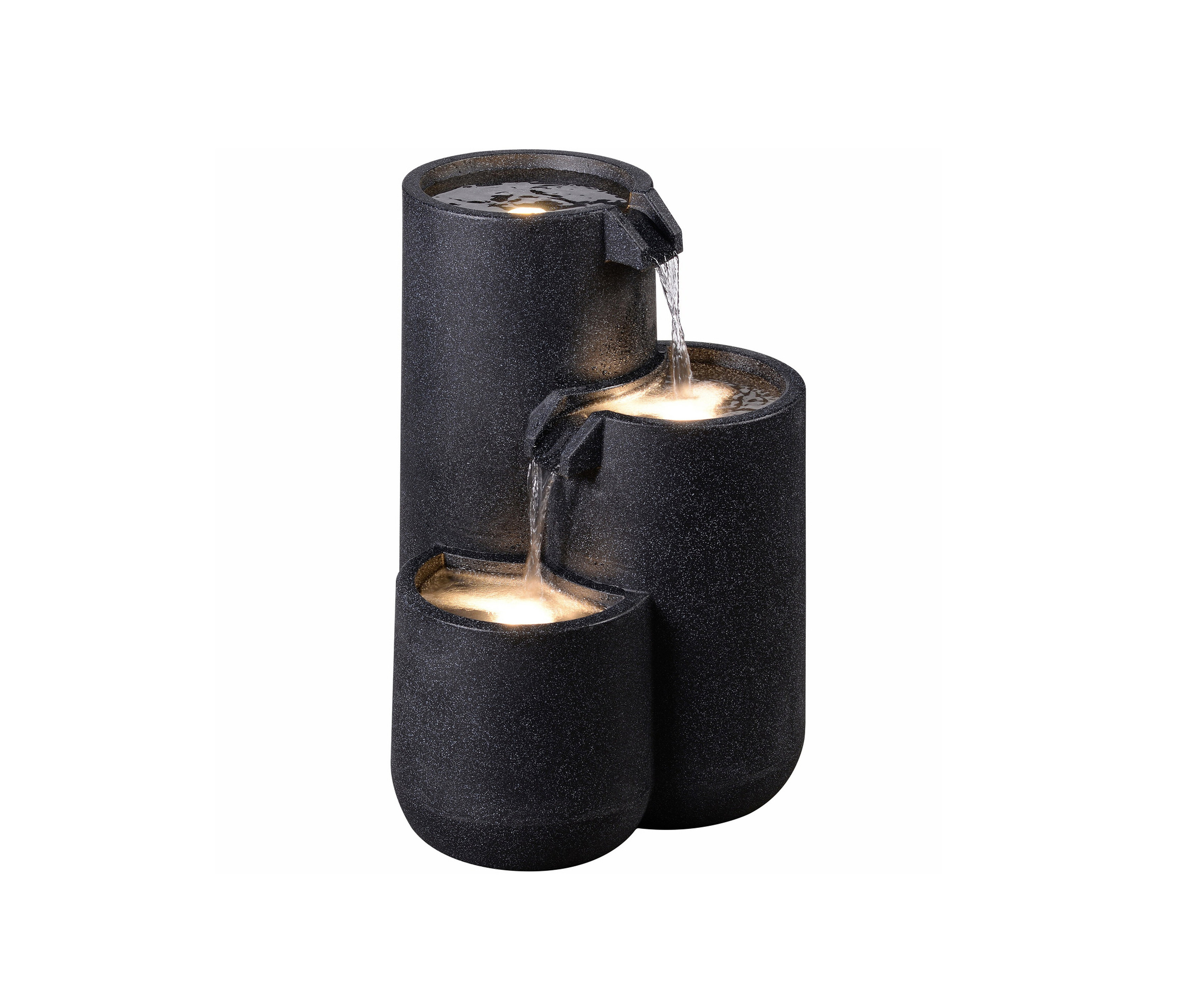 Tchibo - 3-stufiger LED-Gartenbrunnen »Brahma« - 44x42x60,5cm - anthrazit - Polyethylen