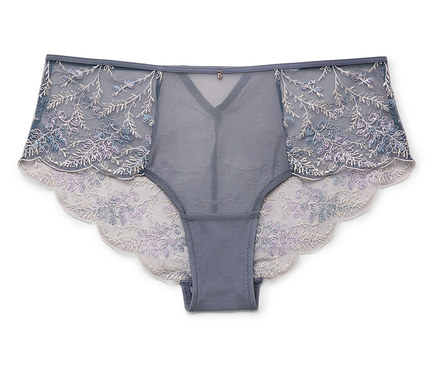 Panty mit Stickerei, rauchblau