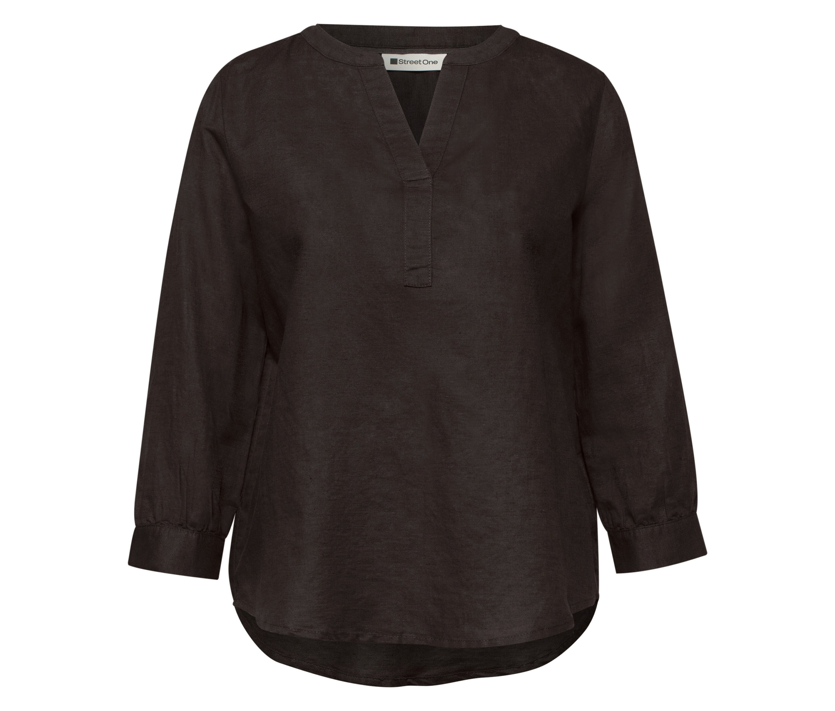 Tunika-Bluse - Damen - Gr. 36 - dunkelbraun - dunkelbraun
