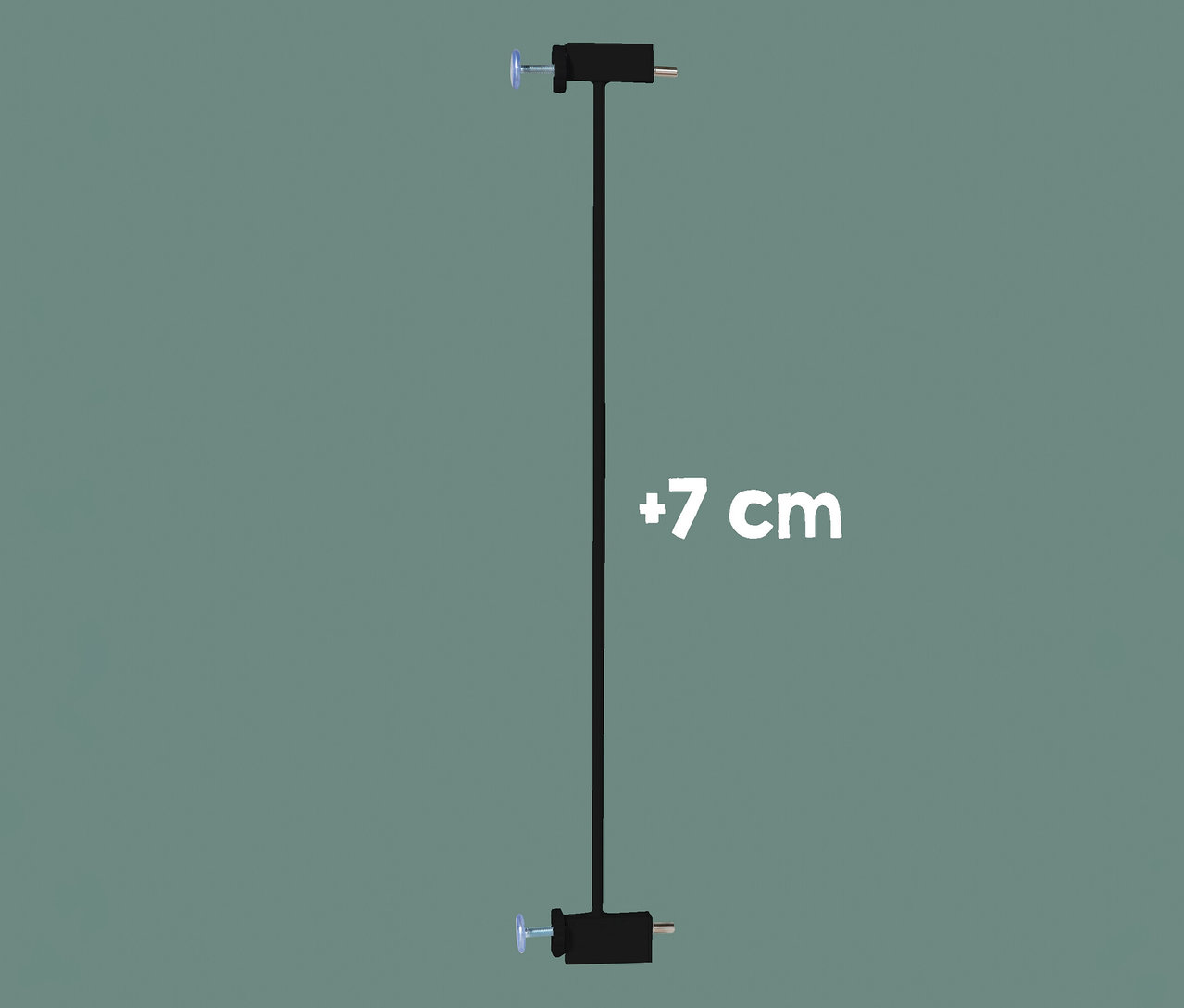 Schwarze roba easySafe+ Tür- und Treppen-Schutzgitter-Erweiterung von 7 cm.