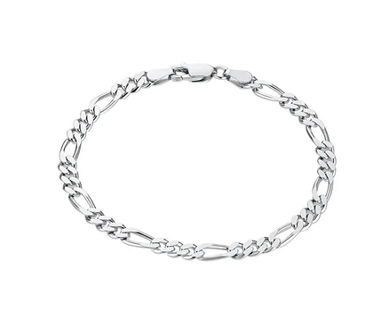 Silbernes Armband mit einem Karabinerverschluss.