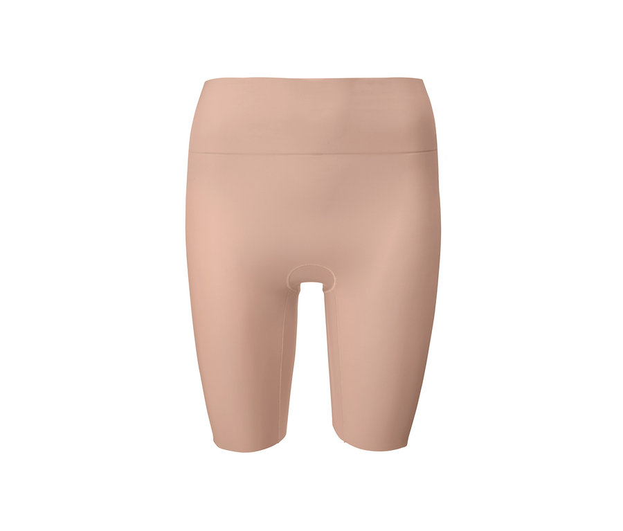 Bodyforming-Shorts in Hautfarbe vor weißem Hintergrund.
