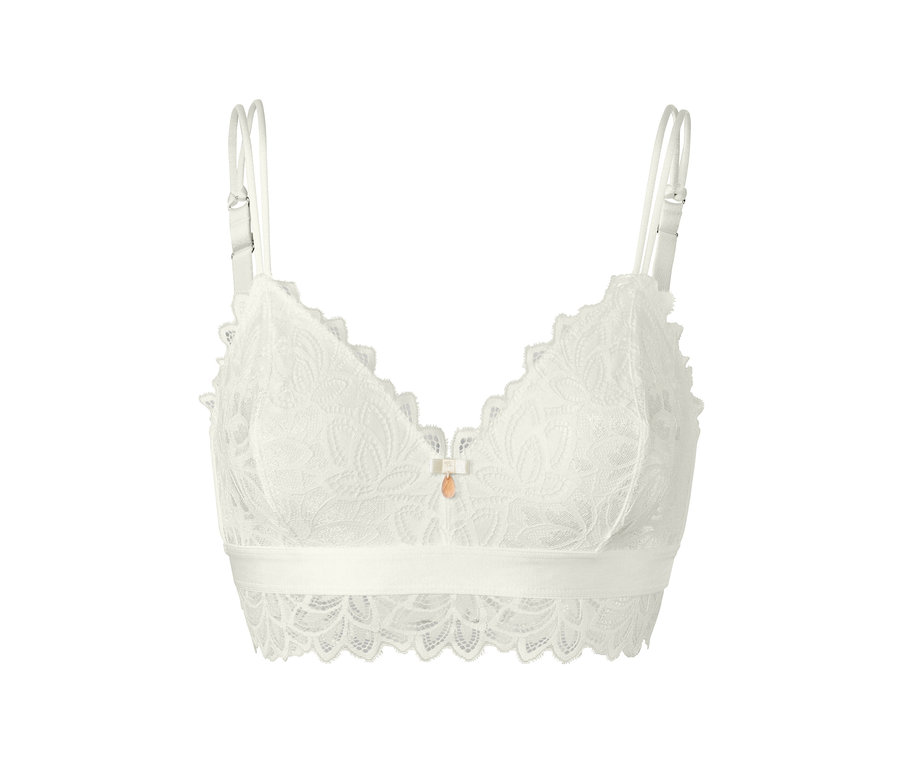 Weißer Soft-BH mit Spitze.
