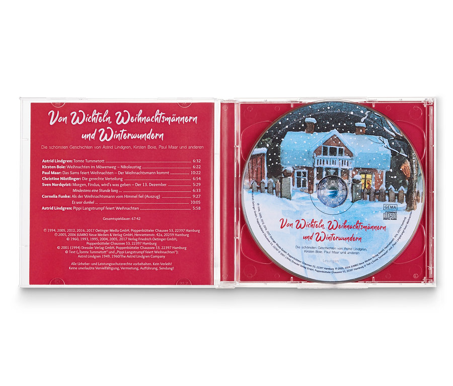 CD-Hülle mit dem Titel "Von Wichteln, Weihnachtsmännern und Winterwundern".