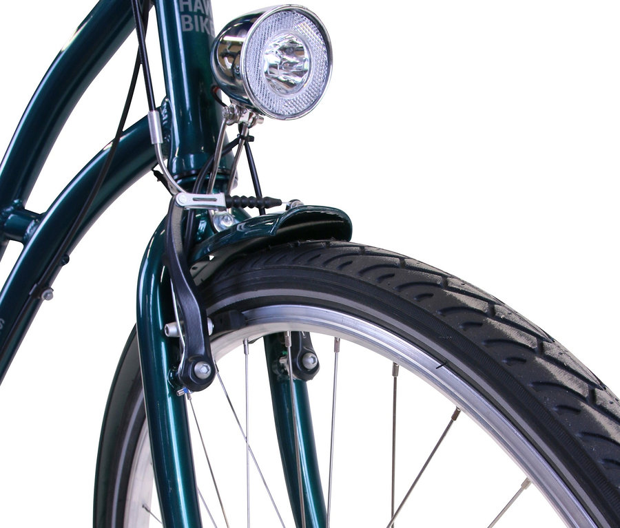 Detailaufnahme eines HAWK Bikes Cityrad »City Classic Joy British Green«.