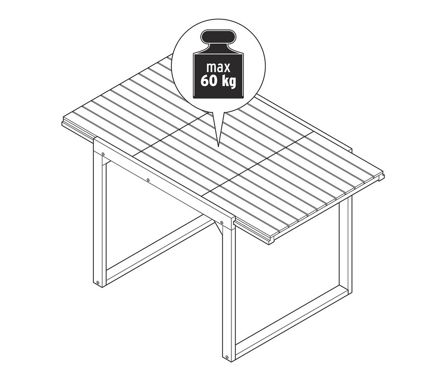 Eine Darstellung des Ausziehtischs »Leira« in quadratisch kompakter Größe.