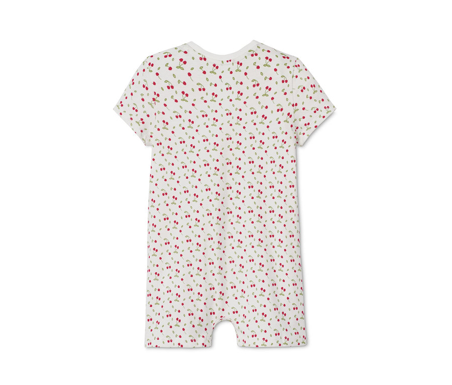 Weißer Shorty-Pyjama mit Kirschmuster, 2 Stück.