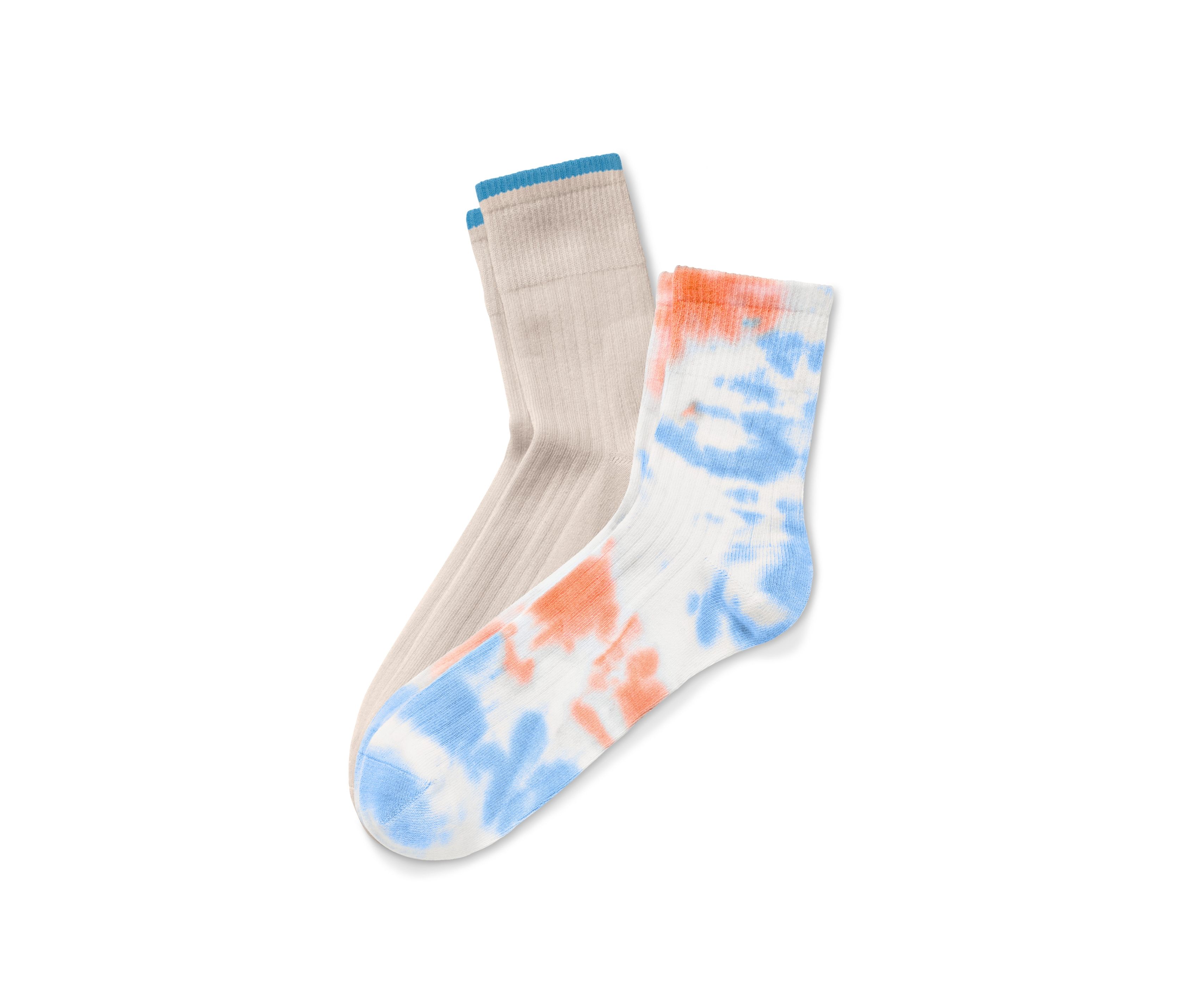 Tchibo - 2 Paar Socken - Damen - Gr. 35-38 - orange/print