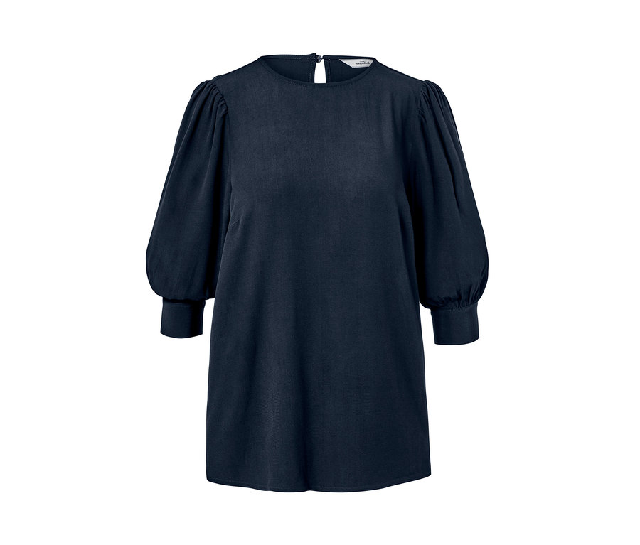 Eine blaue Bluse.