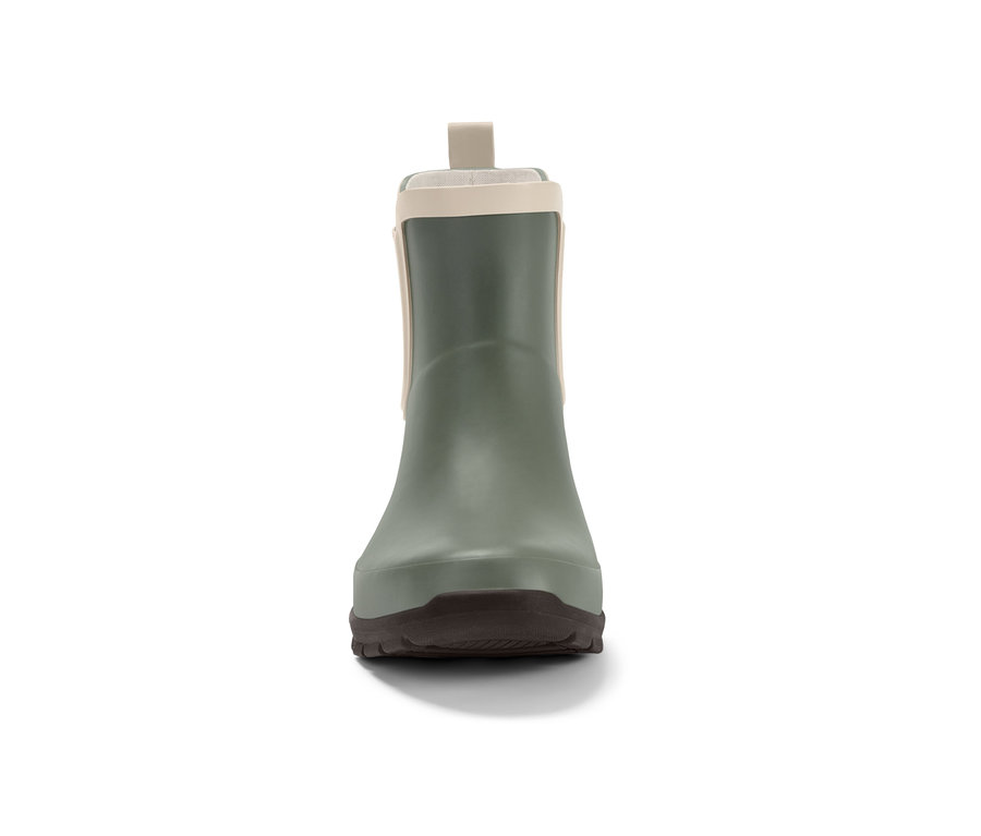 Grüne Gummistiefelette.