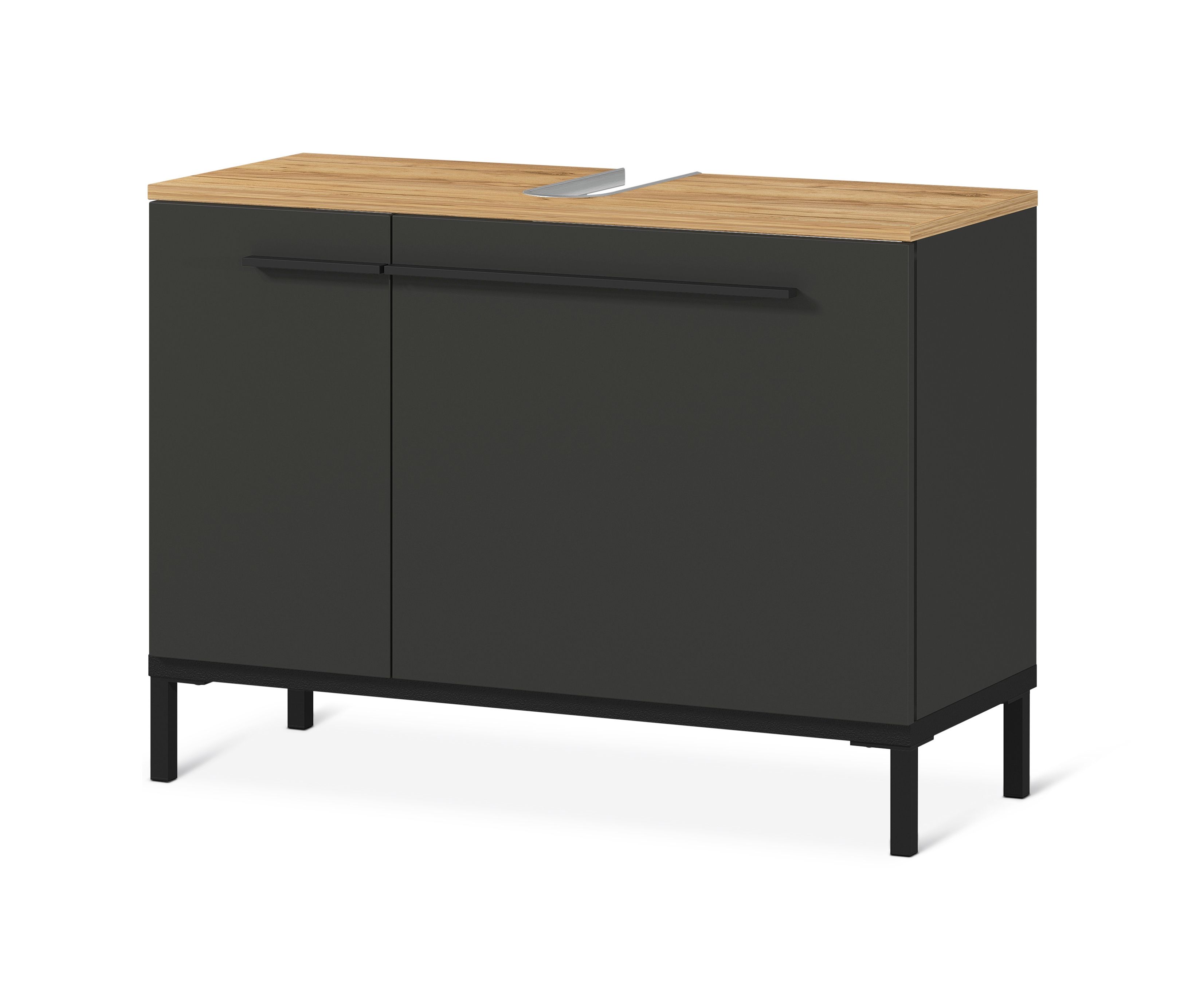 Tchibo - Waschbecken-Unterschrank »Yonkers« - 80x34x59cm - schwarz - Holz