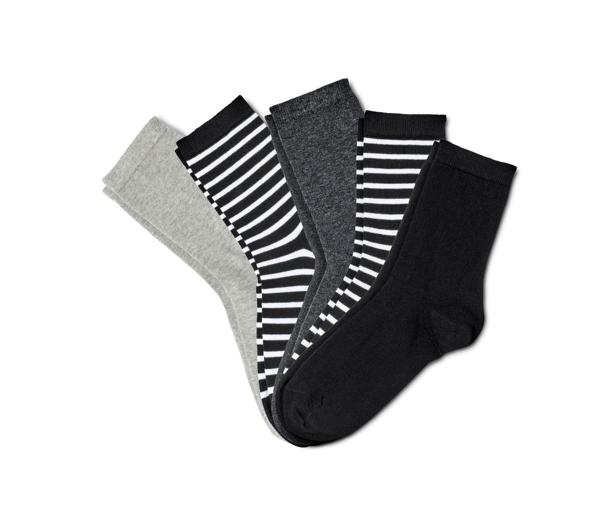Tchibo - 5 Paar Socken - Mädchen - Gr. 31-34 - anthrazit/gestreift