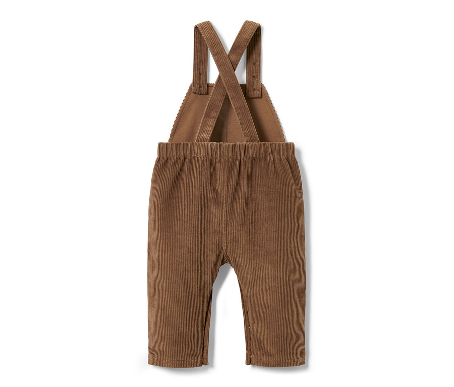 Braune Cord-Latzhose von hinten.
