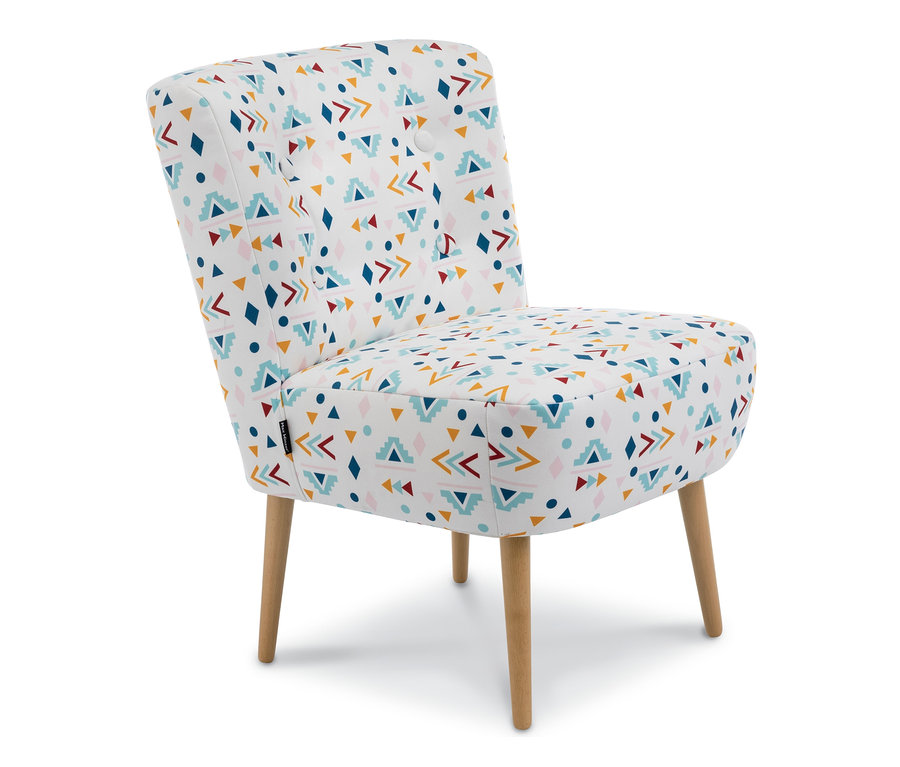 Max-Winzer®-Kindersessel »Fiona« im Ethno-Look mit weißem Bezug und bunten geometrischen Formen.