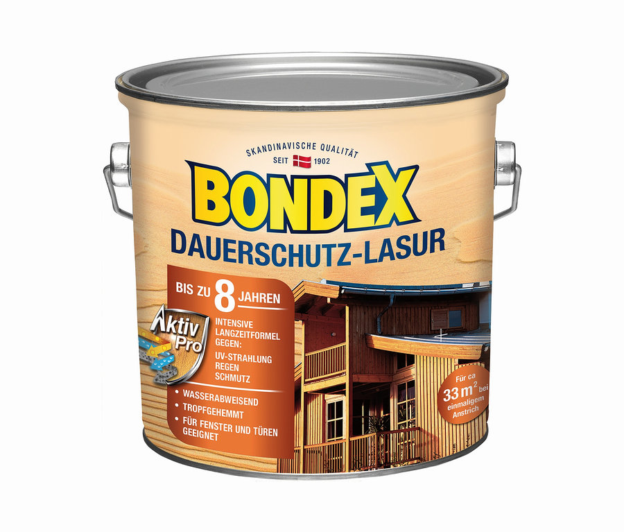 Dose Bondex Dauerschutz-Lasur für Holz.