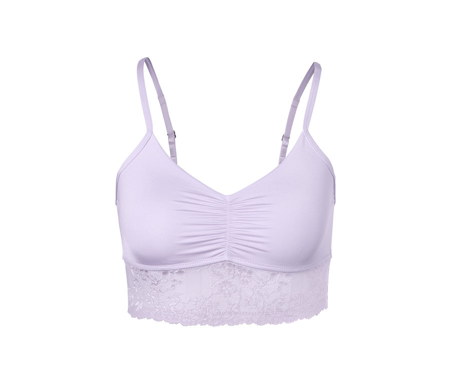 Lila Bustier mit Spitze